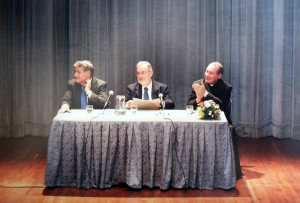 A. Yoel ben Arye at the book launch Two Ways, One redemption, with Rabbi Abraham Skorka , Father David Felipe Specchiale
