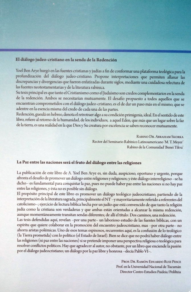 Dos caminos Una redencion - contraportada del libro